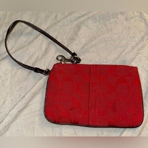 COACH Red Signature Optic Wristlet Universal Case